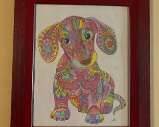 Paisley dog framed art print