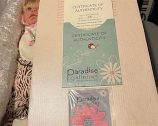 Paradise Galleries Dolls complete with Certificate of Authenticity