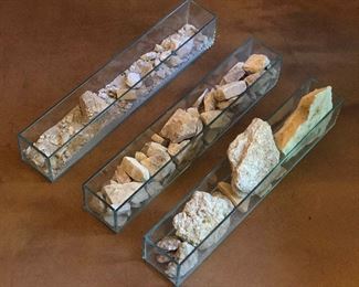 Vfd061 - Trio of Rectangular Glass Rock Displays