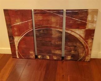 Vfd074 - Set of Three Paintings on Canvas 