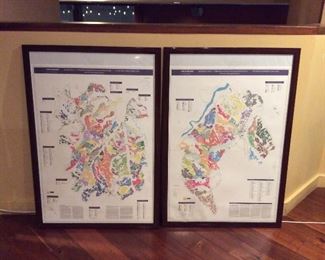 Vfd080 -Pair of 36" x 36" Limited Edition (91/100) Signed Framed Maps