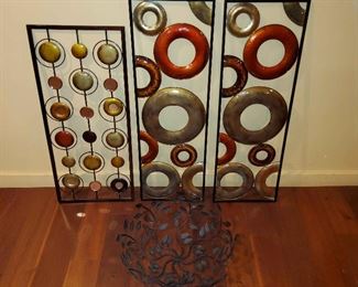 Vfd078 Contemporary Metal Wall Art & Metal Basket