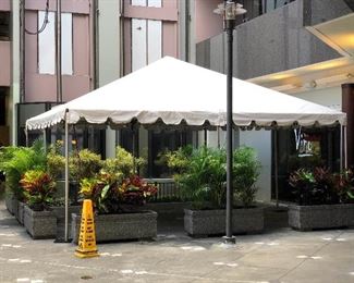 Vfd143 - Large White Canvas 20' SQ x 12' H Canopy Tent w/ Perimeter & Interior Lighting