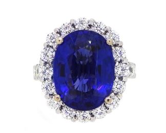 13.80ct Tanzanite & 2.10ct Diamond Ring