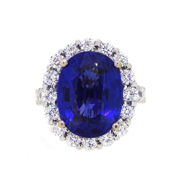 13.80ct Tanzanite & 2.10ct Diamond Ring