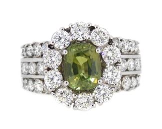 2.06ct Alexandrite & 2.93ct Diamond Ring