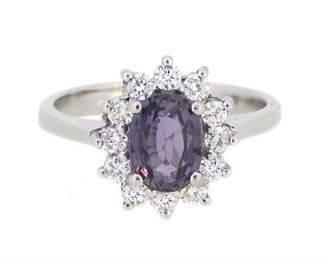 1.23ct Sapphire & 0.33ct Diamond Ring