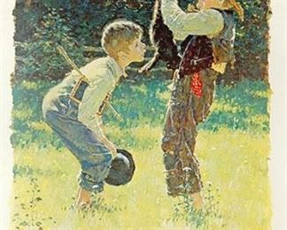 Norman Rockwell Tom Sawyer, Dead Cat Lithograph