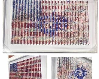 Zax Original Hand Painted 3D Polymorph American Flag
