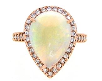 3.63ct Opal & 0.48ct Diamond Ring