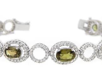 10.71ct Alexandrite & 3.37ct Diamond Bracelet