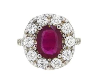 2.23ct Ruby & 1.51ct Diamond Ring