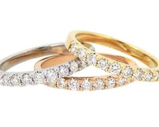 1.36ct Diamond Three-Ring Set