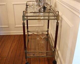 Brass & Glass Bar Cart 