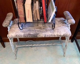 Books & cast Iron Bench 