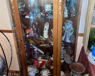 Curved Glass Curio Cabinet 