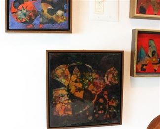 Enamel on copper framed and mounted