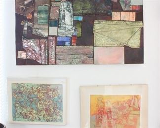 Mixed media on board, prints