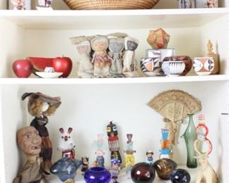 Art glass, Hopi figurines, various ceramics