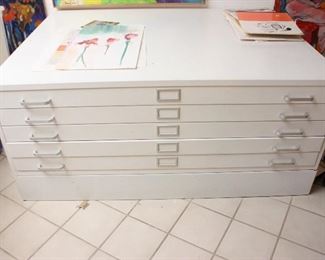 Vintage flat file with base