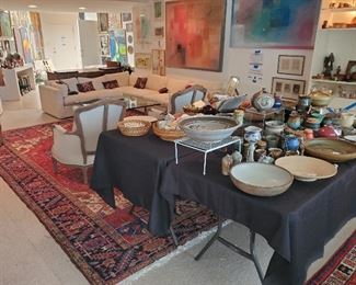 Mid-century furniture, art, pottery