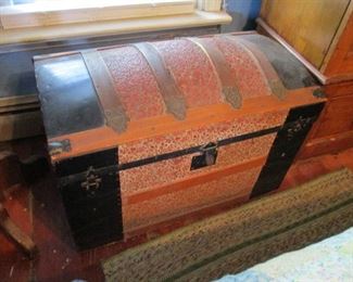 Antique Camel Back Trunk