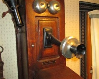 Vintage Chicago Oak Wall Mount Telephone