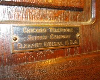 Vintage Chicago Oak Wall Mount Telephone