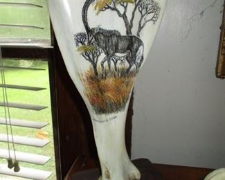 Giraffe Scrimshaw Bone 