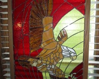 Lead Glass Eagle in Frame