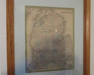 Antique 1855 Michigan Map