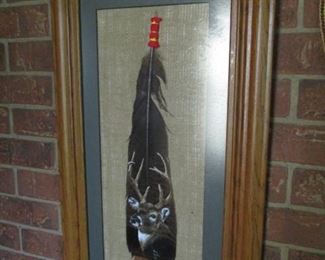 Hand Painted Turkey Feather
