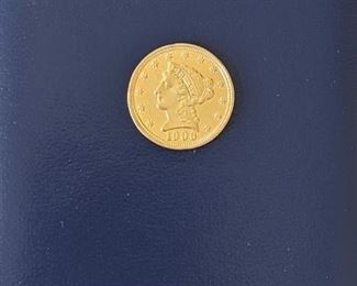 1/4 Eagle Liberty gold coin 