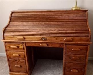 Roll top desk solid oak