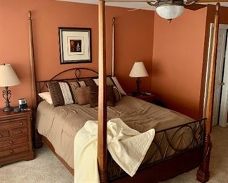 Alexander Julian Colours Collection four poster king size bed ((( mattress boxspring NOT included )))