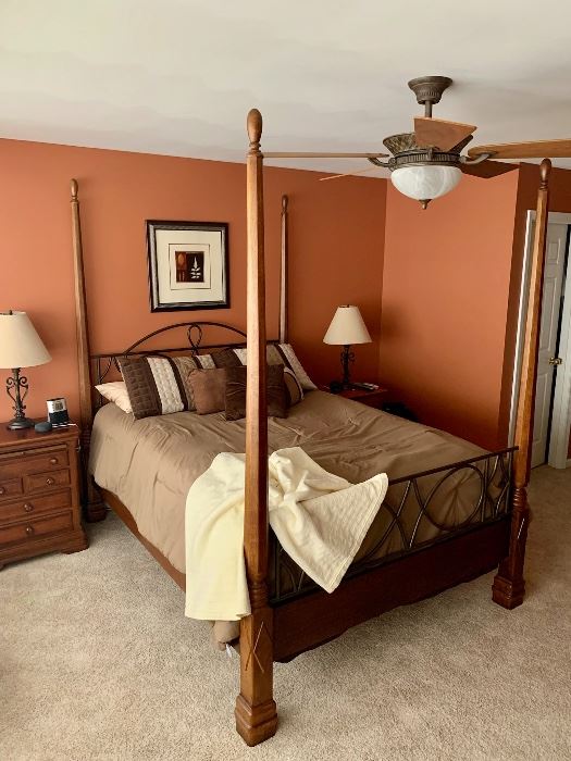 Alexander Julian Colours Collection four poster king size bed ((( mattress boxspring NOT included )))