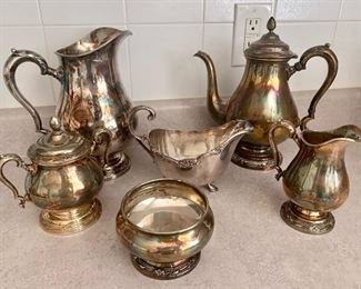 silver plate tea set / tea service / teapot 