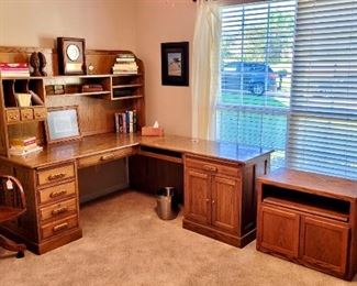 Office furniture corner desk, credenza, office chair