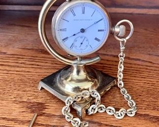 Vintage pocket watch on stand