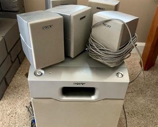 Surround sound speakers and subwoofer