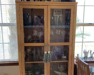 library/ china cabinet with glass doors