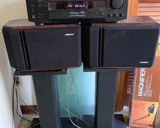 Working Sony Receiver                                                  Bose Speakers and stands 