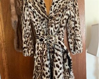 Leopard Stenciled Dyed Mink coat $300
