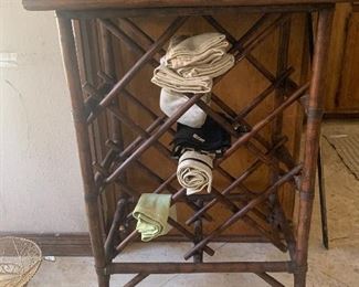 $40 Bamboo stand with  tray and wine rack 