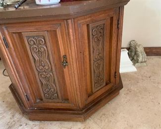 Vintage end table - finish has issues $30