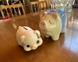 Large Piggy Bank( the kind you break to get the coins)  small piggy bank  ( has stopper)