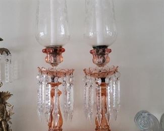 Pink Baccarat style lusters