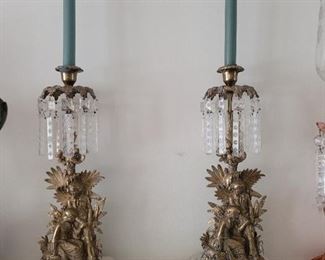 Brass figural lusters