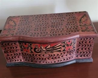 Painted Haida Wooden box Northwest Coast