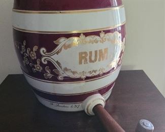 English stoneware rum barrel